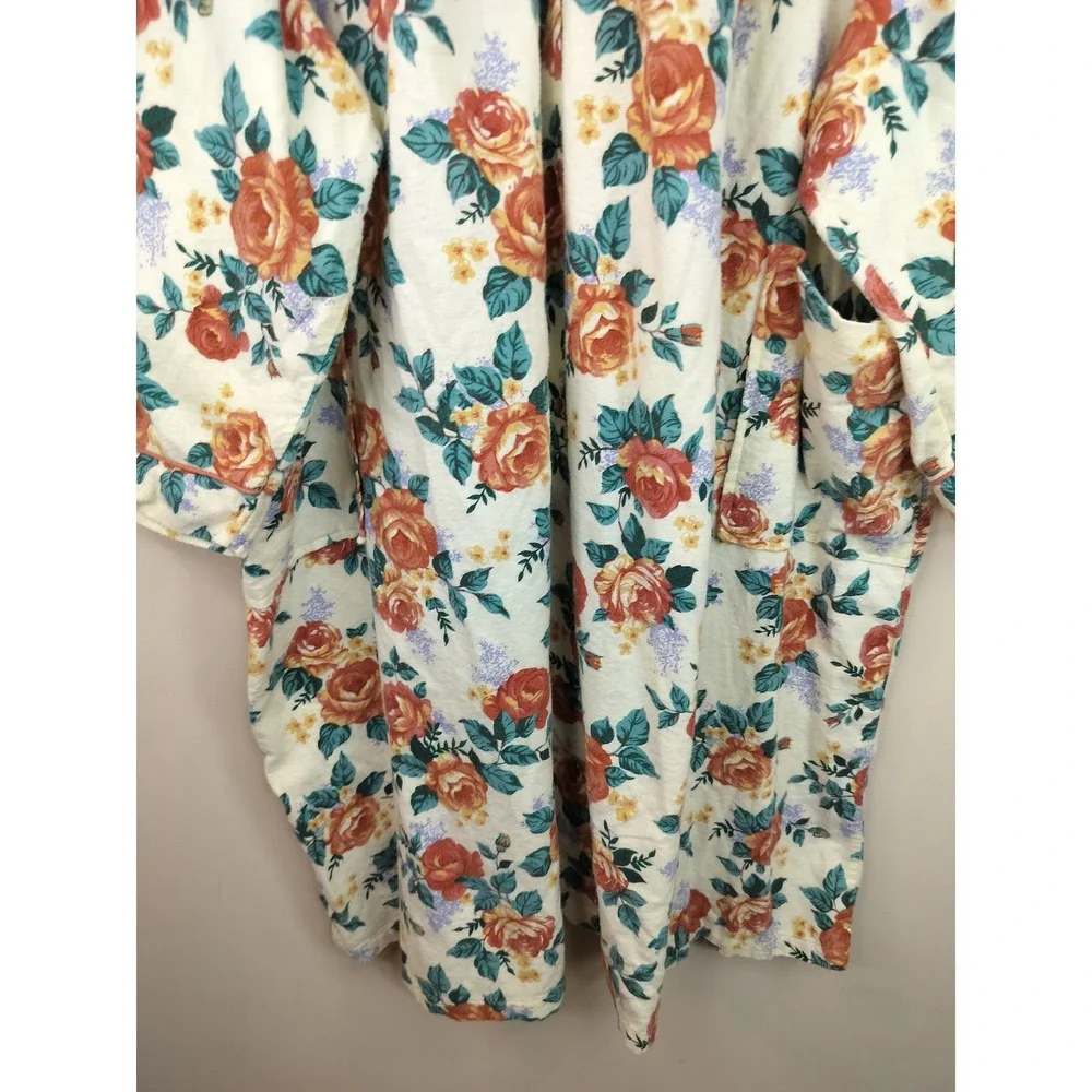 National Since 1952 Button Up House Dress Nightgown 3X Womens Floral Cotton